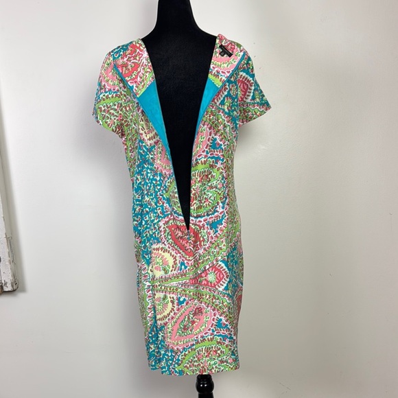 Talbots seaside paisley silk shift dress size 10 - Picture 5 of 7